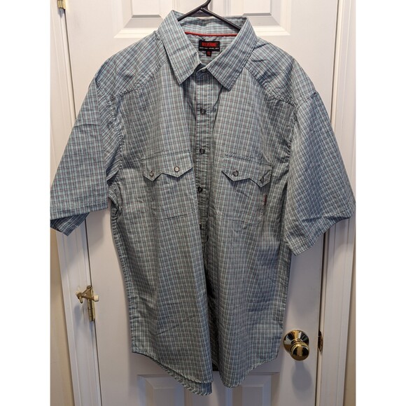 Wolverine Mens Work Shirt Size XXL Plaid Short Sleeve Fancy snaps Western - Picture 1 of 5
